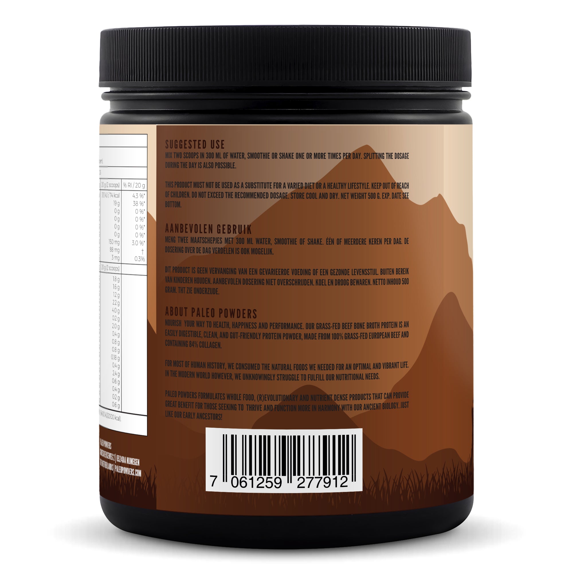 Bottenbouillon - Bone Broth - Grasgevoerde Runderen - 500 gram - Paleo Powders