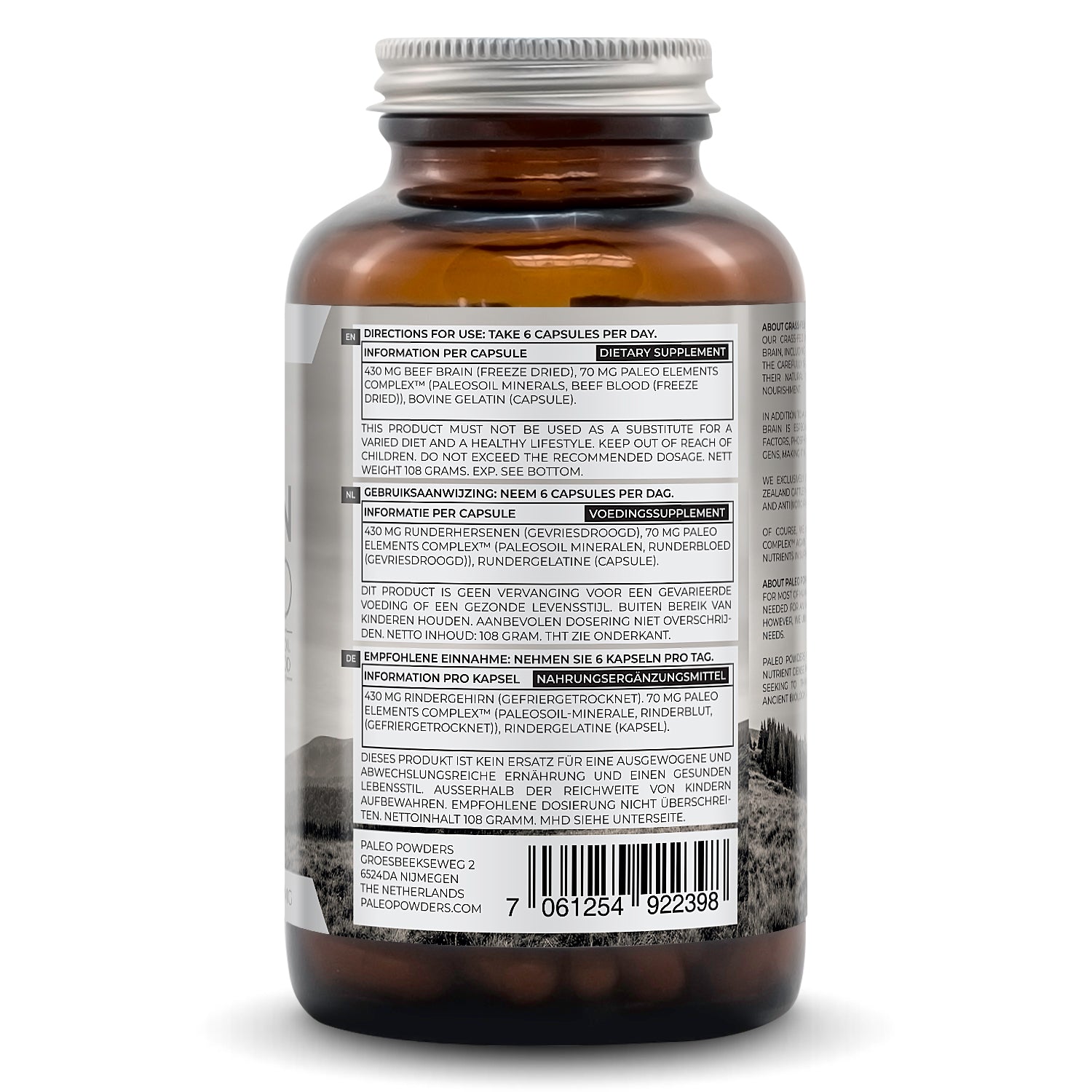 Runder Hersenen - Grasgevoerd - 180 capsules - Paleo Powders