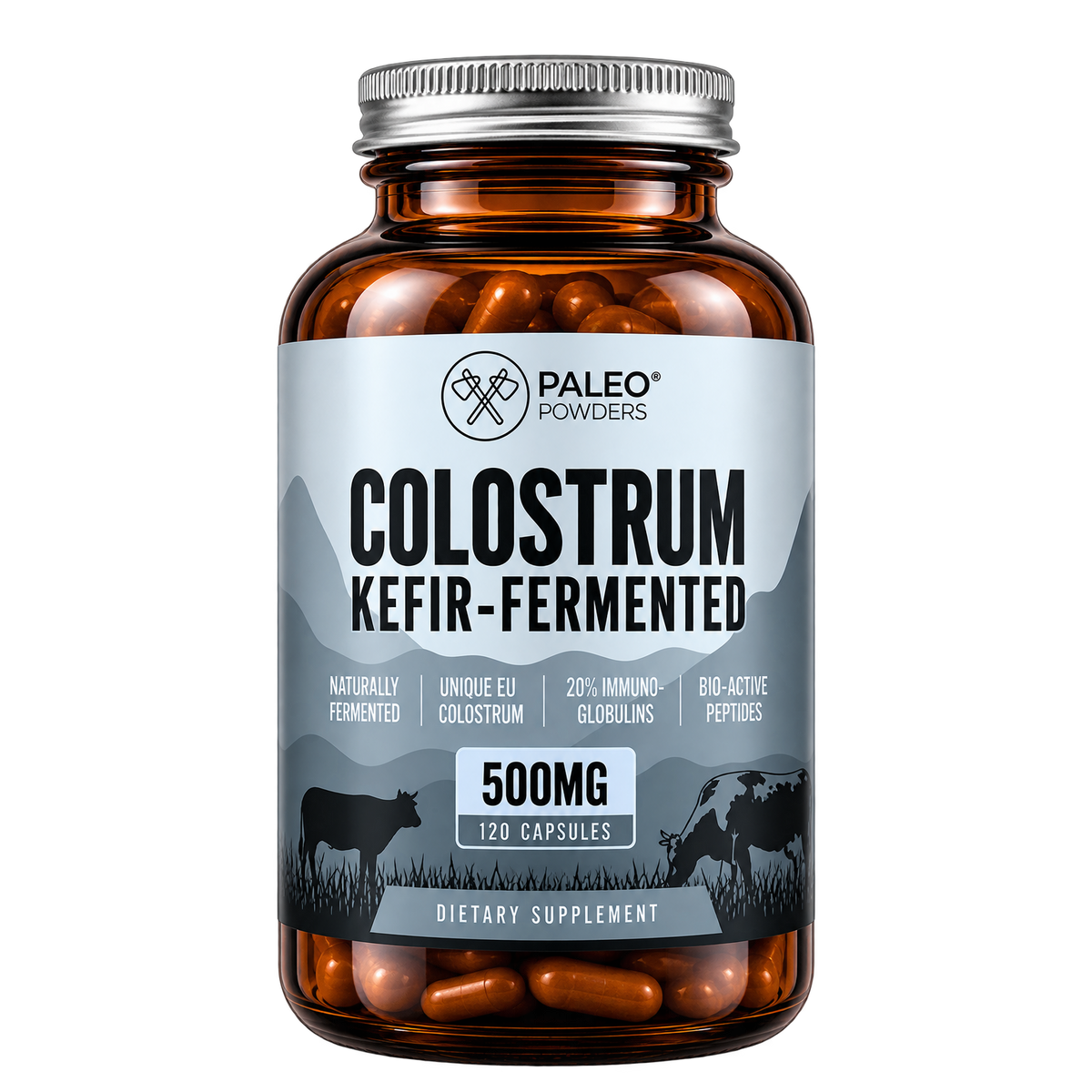 Colostrum - Kefir Gefermenteerd - 120 capsules - Paleo Powders - voorkant
