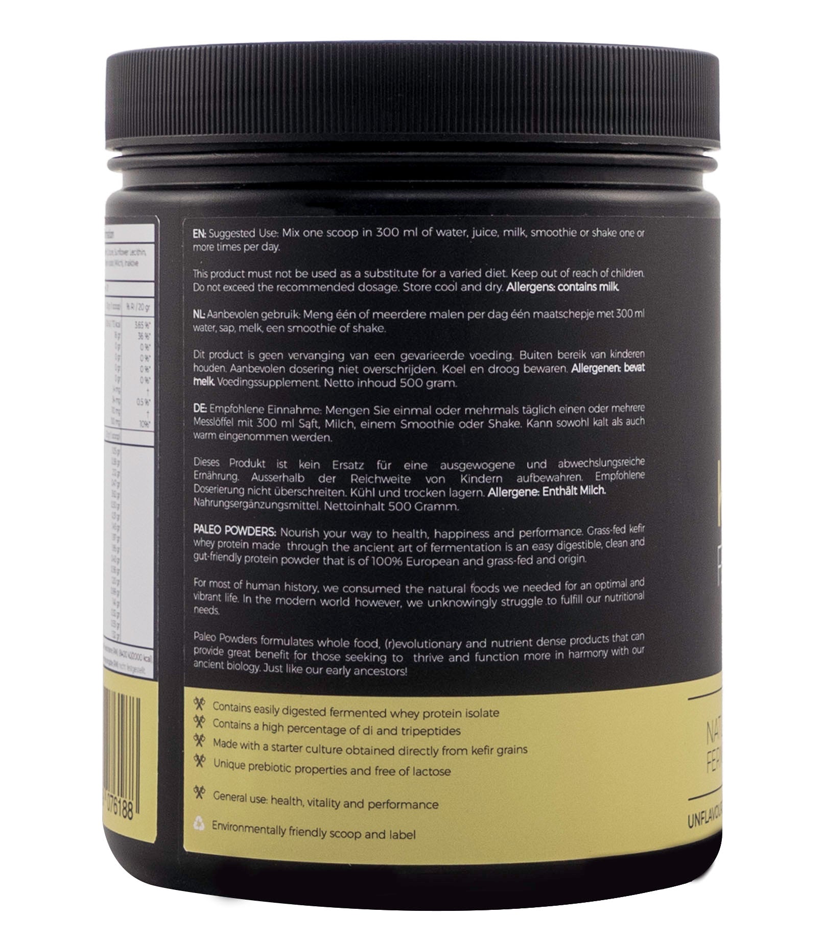 Kefir Whey - Gefermenteerd Eiwitpoeder - 500 gram - Paleo Powders
