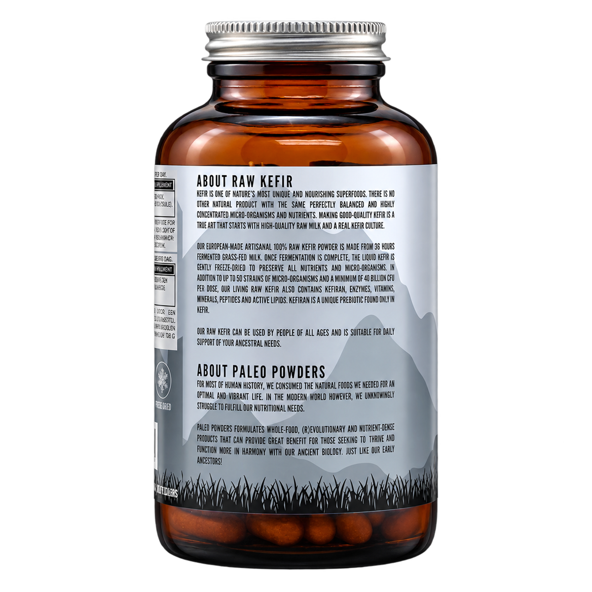 Rauwe Kefir Probiotica - 180 capsules - Paleo Powders - zijaanzicht