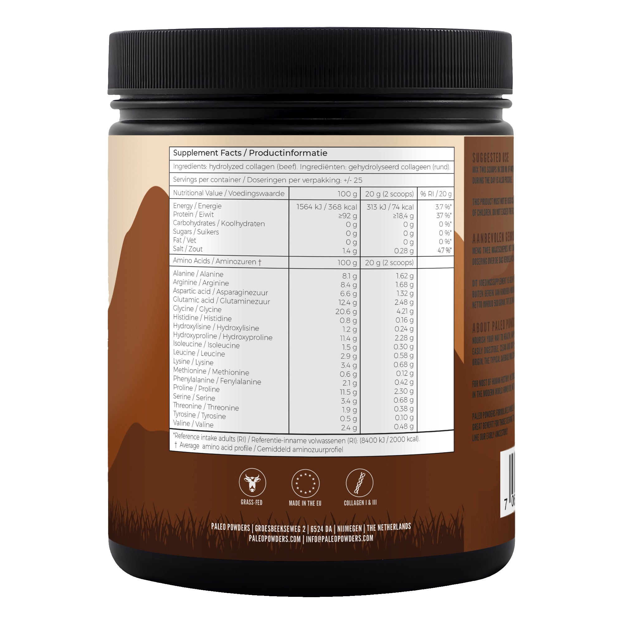 Collageen Hydrolysaat - Grasgevoerde Runderen - 500 gram