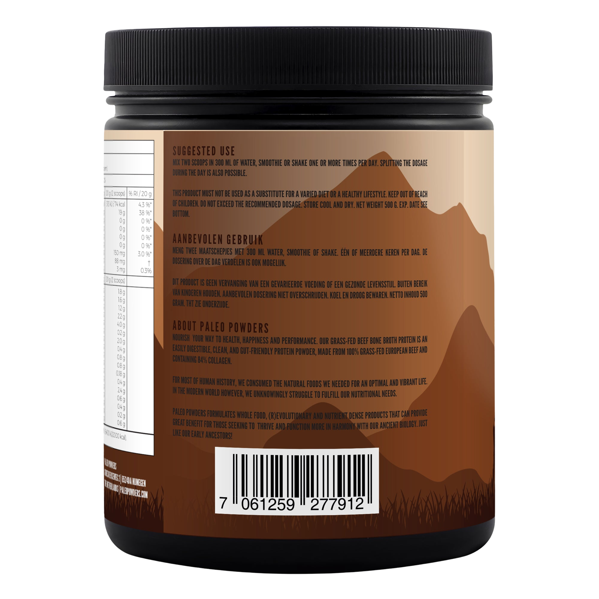 Bottenbouillon - Bone Broth - Grasgevoerde Runderen - 500 gram - Paleo Powders