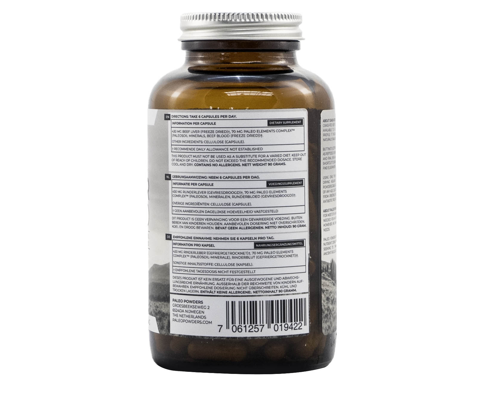 Runderlever - Grasgevoerd - 180 capsules - Paleo Powders