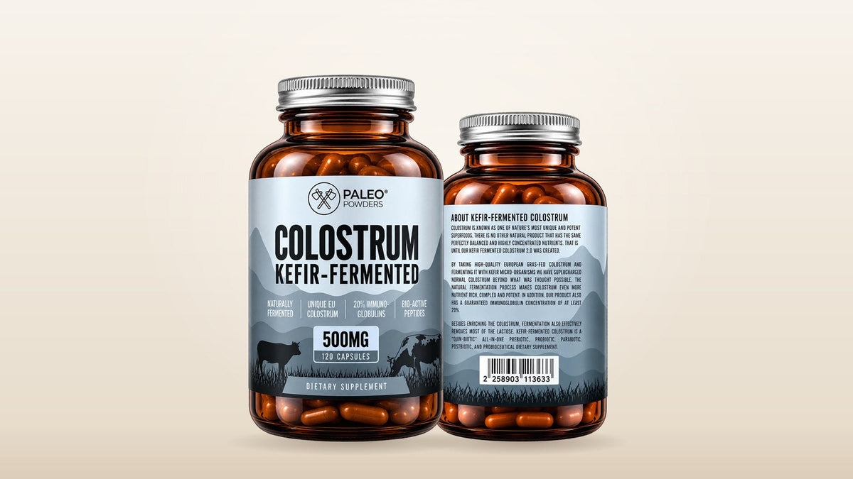 Rundercolostrum kefir-gefermenteerd capsules van Paleo Powders