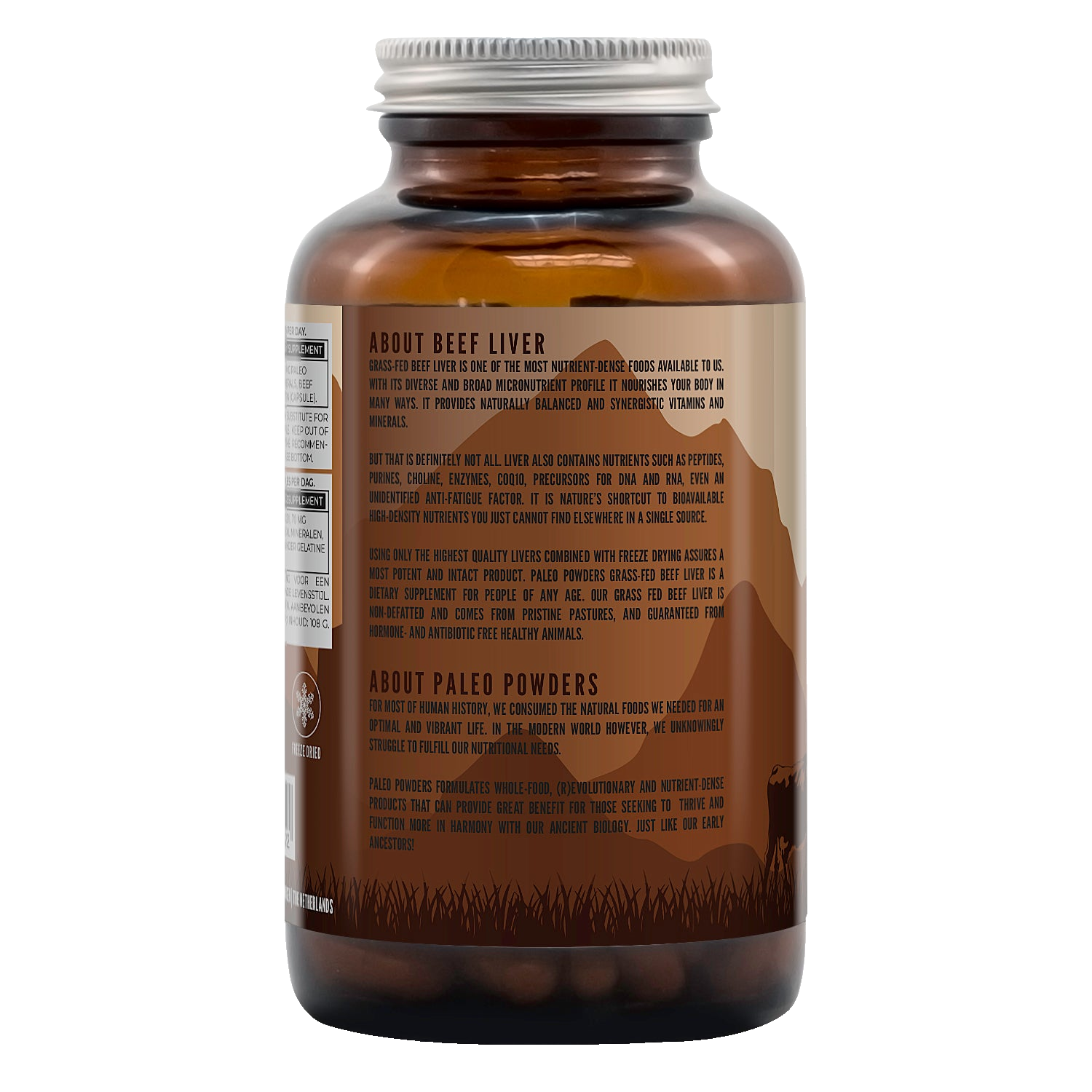 Paleo Powders runderlever supplement met 180 capsules