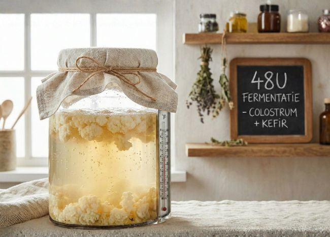 Kefir fermentatie in landelijk huis