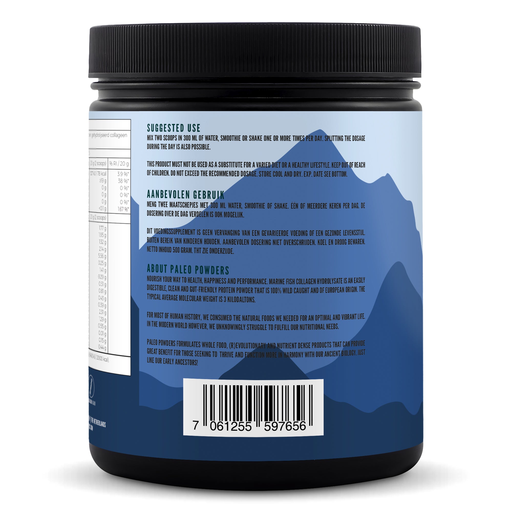 Collageen Hydrolysaat - Wild Gevangen Vis - 500 gram - Paleo Powders