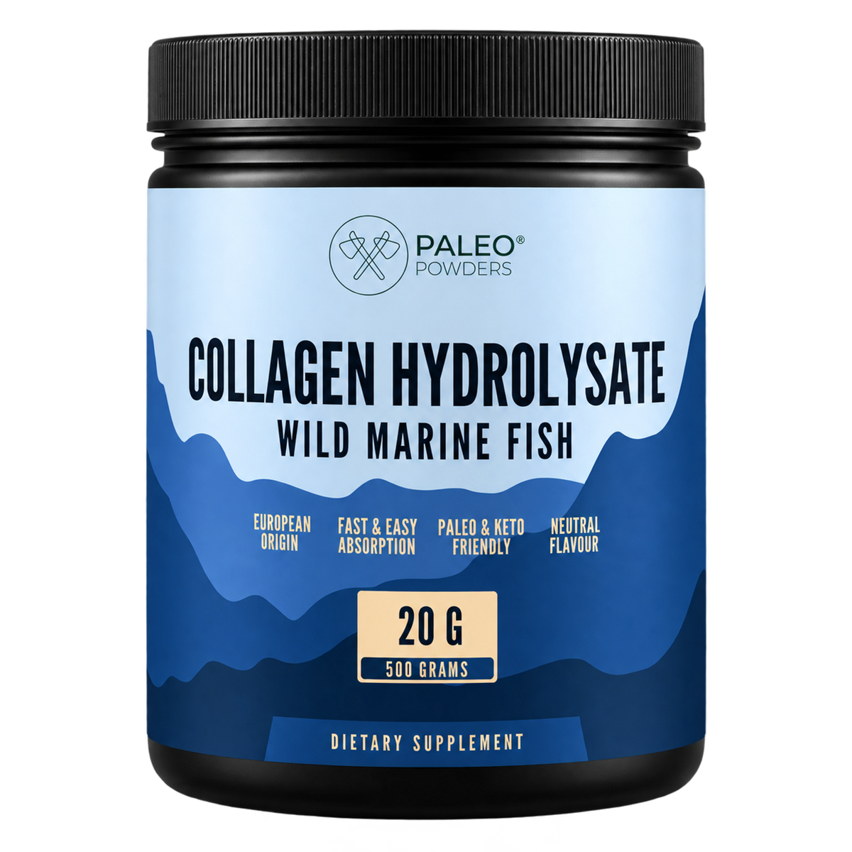 Collageen Hydrolysaat - Wilde zeevis - 500 gram - Paleo Powders - voorkant