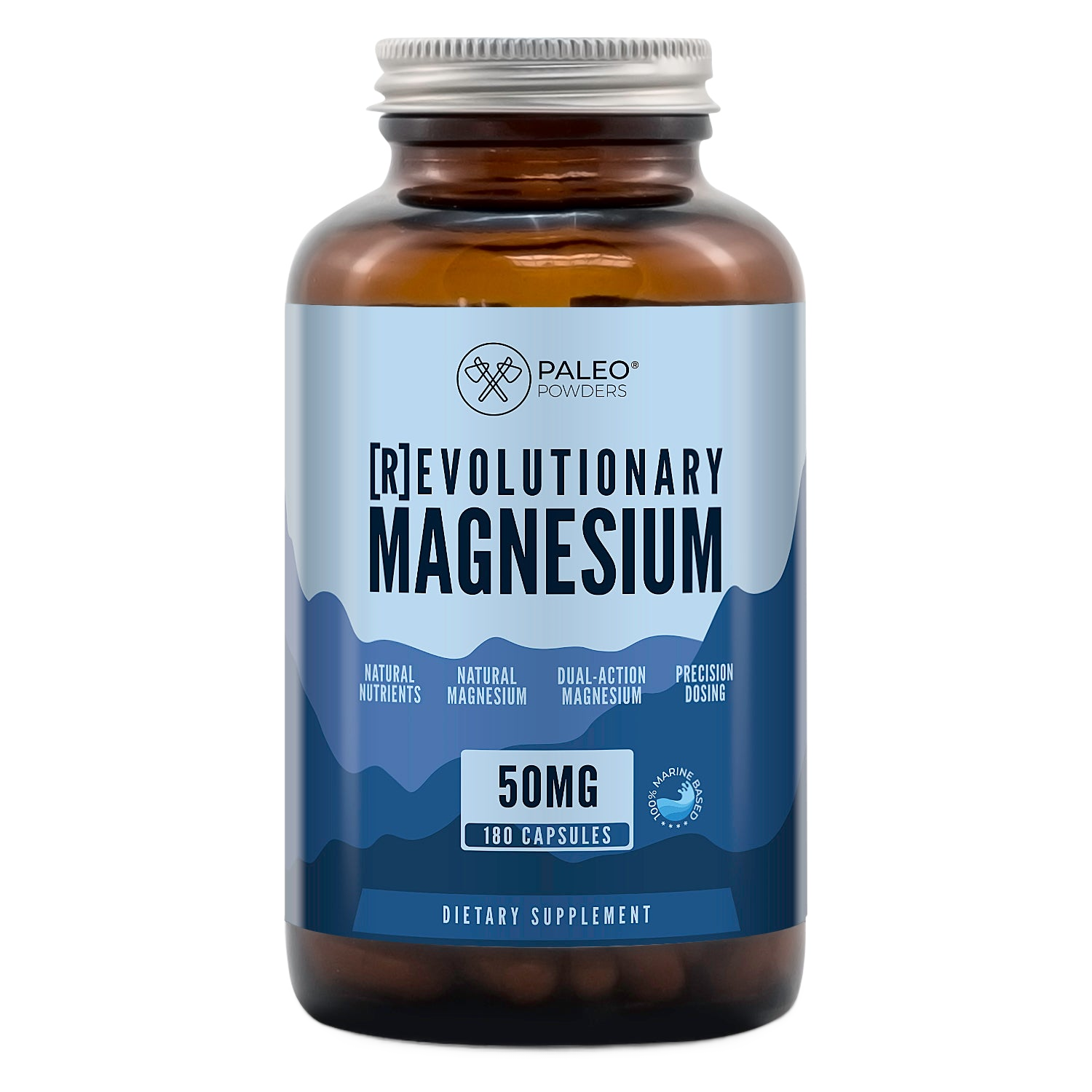 Magnesium - 100% Natuurlijk - 180 capsules - Paleo Powders