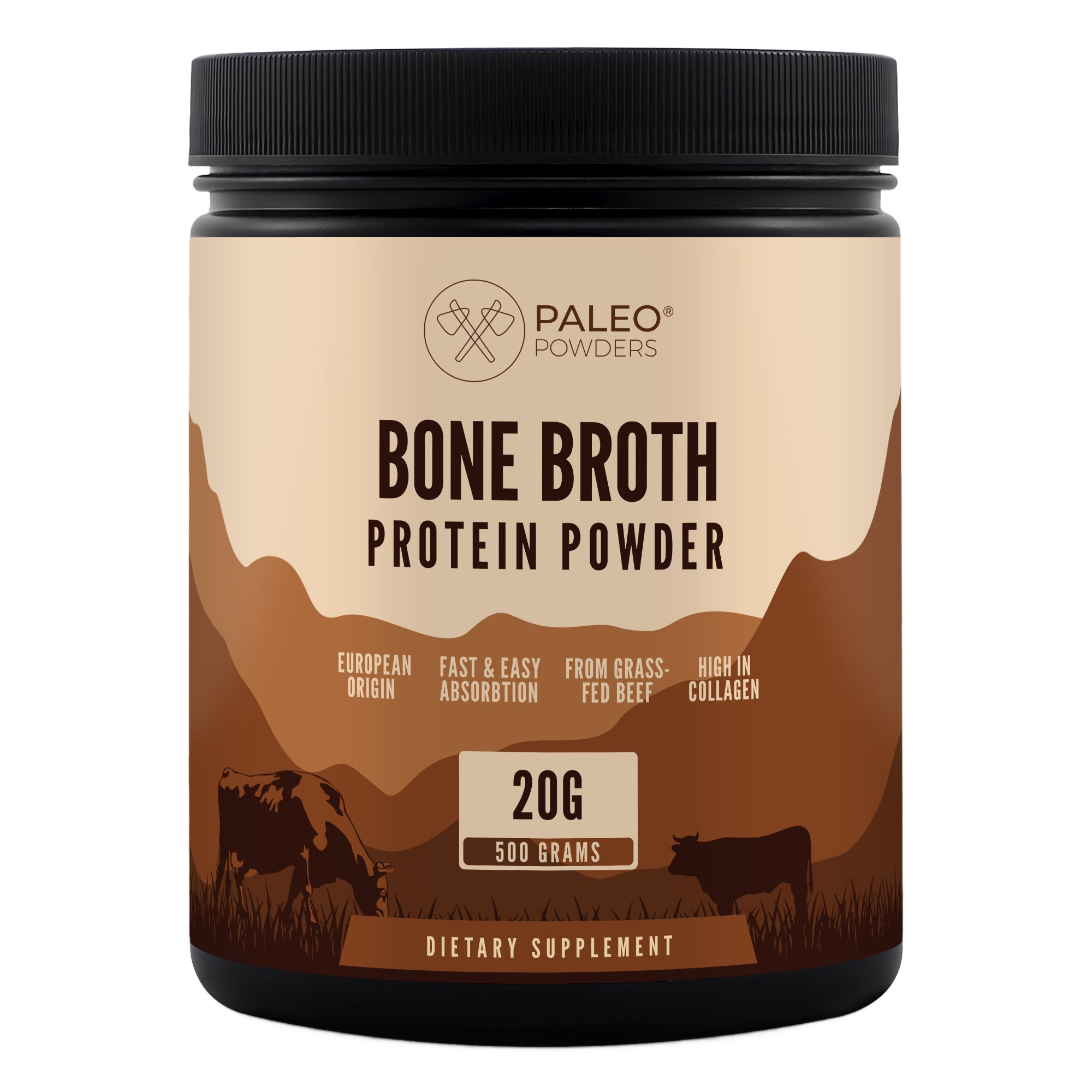 Bottenbouillon - Bone Broth - Grasgevoerde Runderen - 500 gram - Paleo Powders