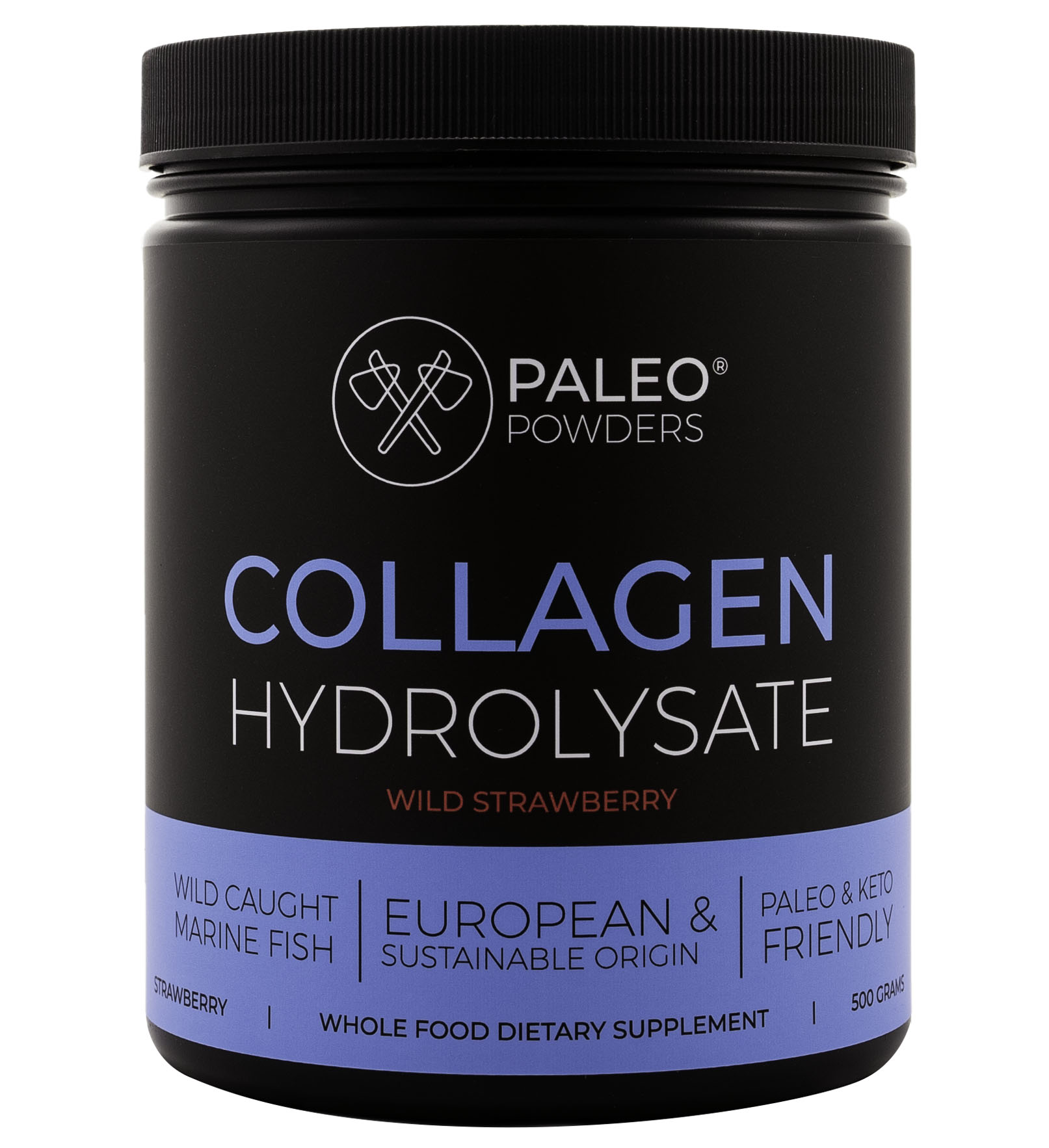 Collageen Hydrolysaat - Wild Gevangen Vis - Aardbei - 500 gram - Paleo Powders